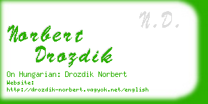 norbert drozdik business card